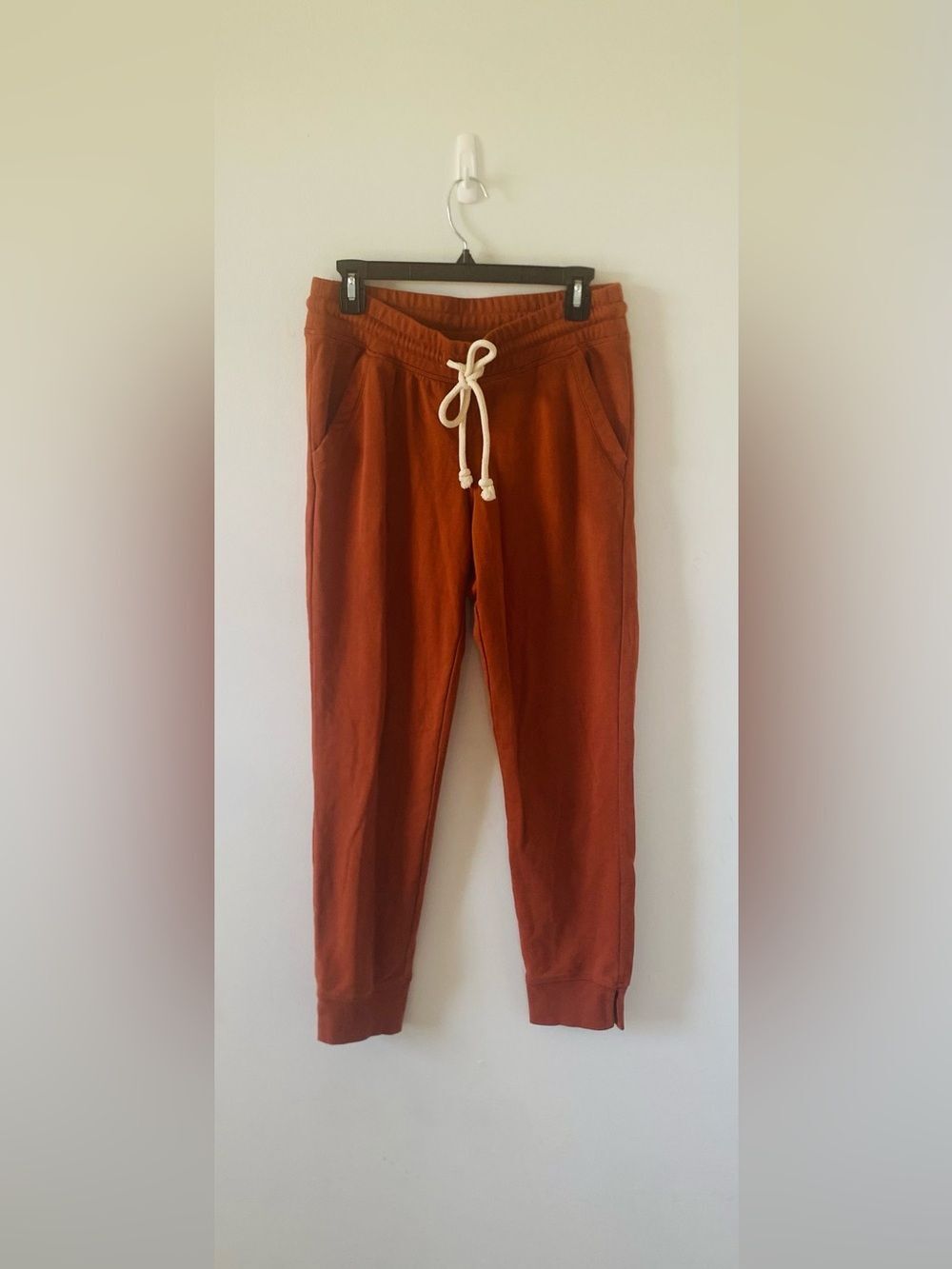 Women’s 100% Cotton Rust Pull-On Jogger Pants Size S Granola Earthy Cabincore